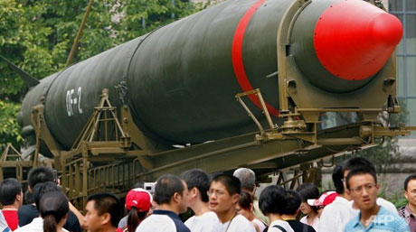 Một tên lửa hạt nhân của Trung Quốc được trưng bày tại bảo tàng quân sự ở Bắc Kinh.