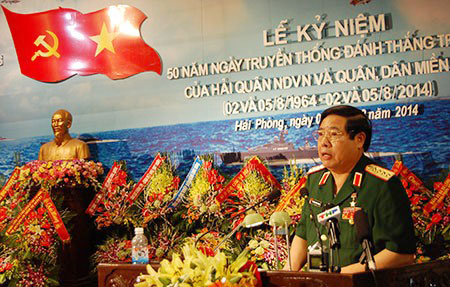 Đại tướng Phùng Quang Thanh phát biểu tại lễ kỷ niệm. Ảnh qdnd.vn