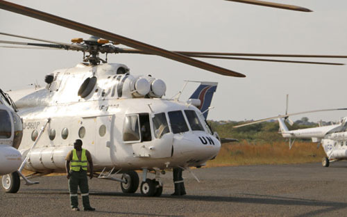  Trực thăng của LHQ hoạt động tại Nam Sudan.