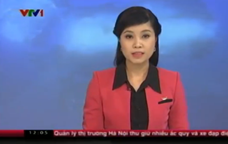 Phát thanh viên nói giọng Huế trong Bản tin Thời sự 12h ngày 6/8/2014  của VTV.