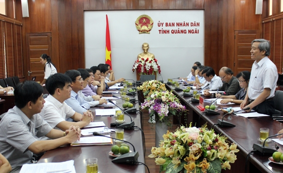 Phó Chủ tịch Thường trực UBND tỉnh Lê Quang Thích phát biểu tại buổi làm việc