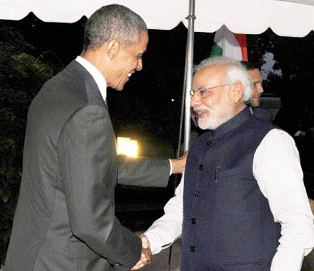  Tổng thống Mỹ Obama bắt tay Tổng thống Ấn Độ Modi