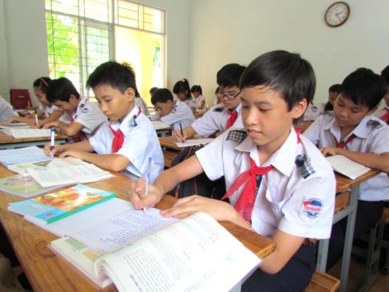 Học sinh Trường THCS Nguyễn Nghiêm, TP. Quảng Ngãi.