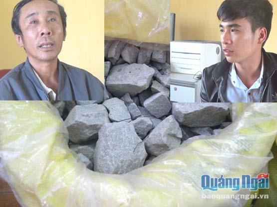 Hai đối tượng Nguyễn Hữu Vinh và Nguyễn Tấn Phát cùng tang vật thuốc nổ