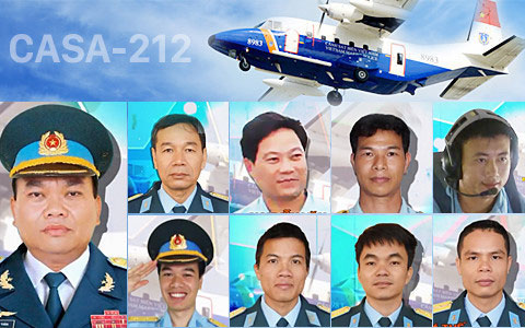 Các phi công và thành viên tổ bay CASA-212 đã hy sinh