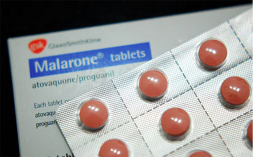 Thuốc Malarone kết hợp giữa Atovaquone và Proguanil. (Nguồn: antimalariatablets.co.uk)