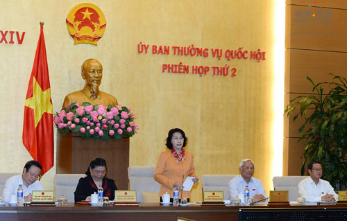 Chủ tịch Quốc hội Nguyễn Thị Kim Ngân phát biểu bế mạc phiên họp. Ảnh: quochoi.vn