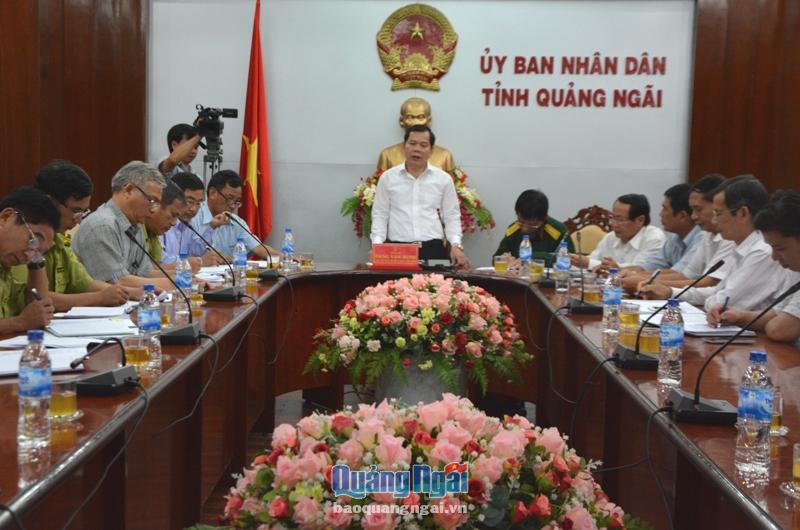 Phó Chủ tịch Thường trực UBND tỉnh Đặng Văn Minh phát biểu tại cuộc họp.