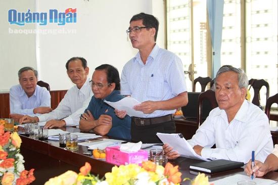 Trưởng Đoàn giám sát- Phó Chủ tịch UBMTTQ Việt Nam tỉnh Trần Hòa cho ý kiến tại buổi làm việc.