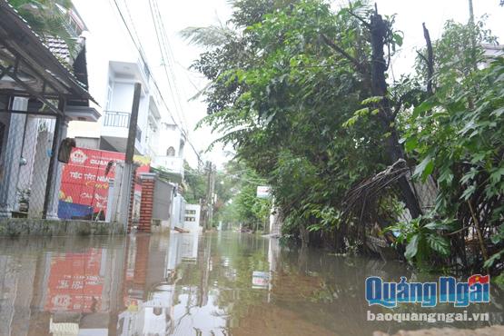 Đường Nguyễn Tự Tân nối dài luôn ngập trong biển nước khi có mưa lớn xảy ra.                       Ảnh: Ý THU