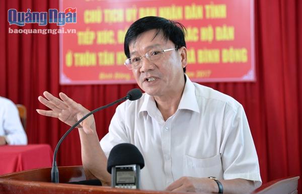 Chủ tịch UBND tỉnh phát biểu chỉ đạo tại buổi đối thoại trực tiếp với nhân dân xã Bình Đông