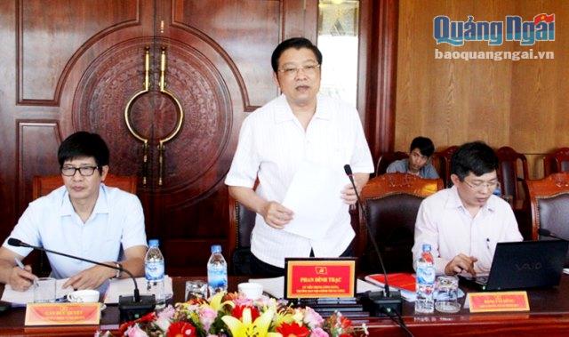 Uỷ viên TƯ Đảng, Trưởng Ban Nội chính TƯ Phan Đình Trạc phát biểu tại buổi làm việc