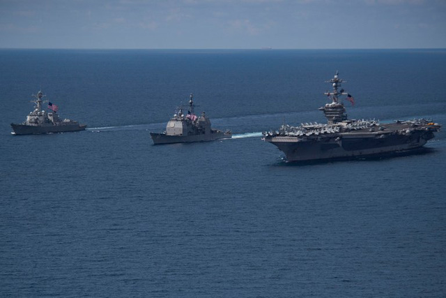  Nhóm tàu tác chiến của Mỹ. (Ảnh: Reuters)