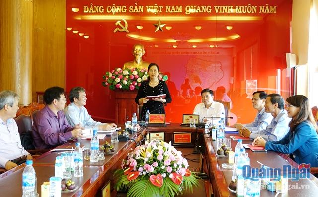 Trong dịp này, Phó Chủ nhiệm Ủy ban Kiểm tra TƯ Lê Thị Thủy cũng đã có buổi làm việc với Thường trực Tỉnh ủy về công tác kiểm tra, giám sát và kỷ luật của Đảng 