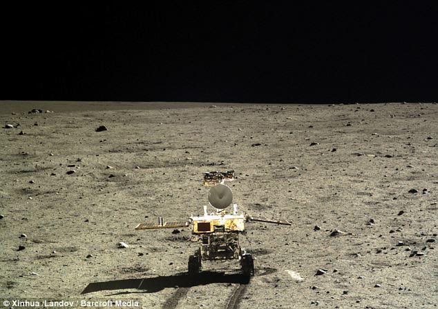 Robot Thỏ Ngọc của Trung Quốc trên mặt trăng năm 2013 (Ảnh: Dailymail)