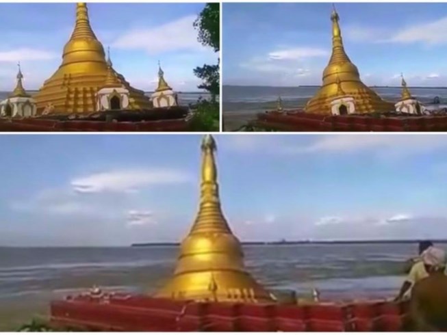 Chùa vàng Myanmar bị nước lũ 'nuốt chửng'