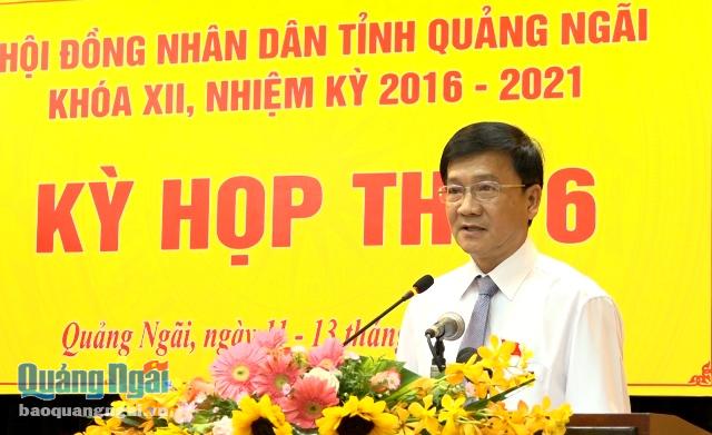 Chủ tịch UBND tỉnh Trần Ngọc Căng phát biểu tại phiên bế mạc kỳ họp