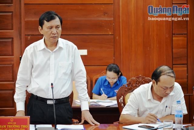 Phó Chủ tịch UBND tỉnh Phạm Trường Thọ phát biểu kết luận tại cuộc họp
