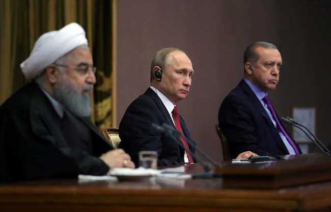 Lãnh đạo 3 nước Nga, Thổ Nhĩ Kỳ và Iran. (Ảnh: Reuters)