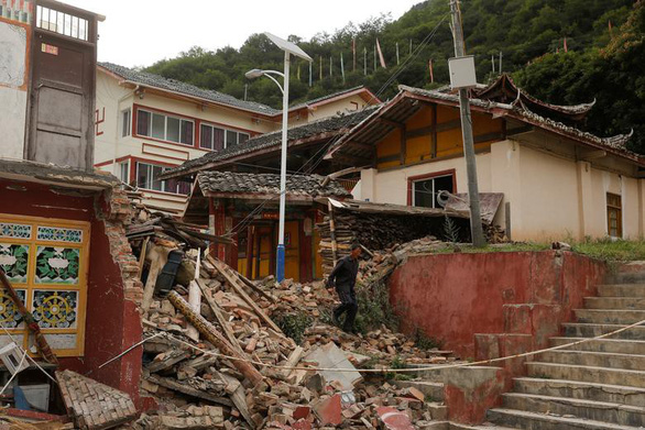 Hình ảnh tại Tứ Xuyên sau một trận động đất năm 2017 - Ảnh: REUTERS