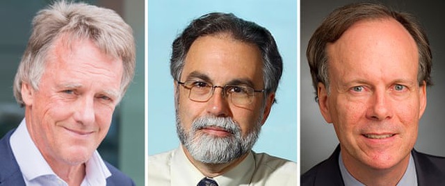  (Từ trái sang phải) Các nhà khoa học: Peter Ratcliffe, Gregg Semenza và William Kaelin (Ảnh: EPA)