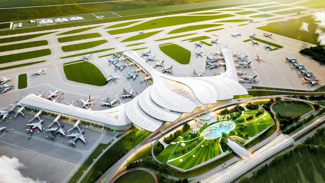 Phối cảnh thiết kế sân bay Long Thành nhìn từ trên cao. (Ảnh: ACV)