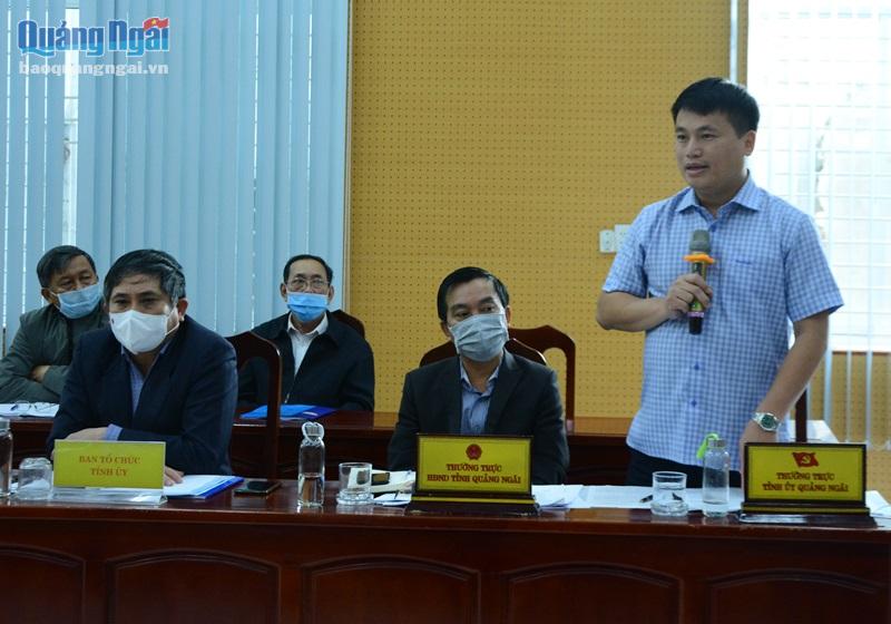 Phó Bí thư Thường trực Tỉnh ủy Đặng Ngọc Huy phát biểu tại hội nghị.