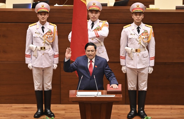 Tân Thủ tướng Chính phủ Phạm Minh Chính tuyên thệ nhậm chức chiều 5-4.