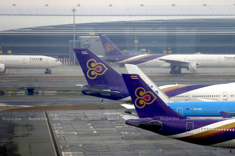 Hãng hàng không Thai Airways đã lâm vào tình trạng phá sản sau khi đại dịch Covid-19 bùng phát ở Thái Lan. (Ảnh: Bưu điện Bangkok)