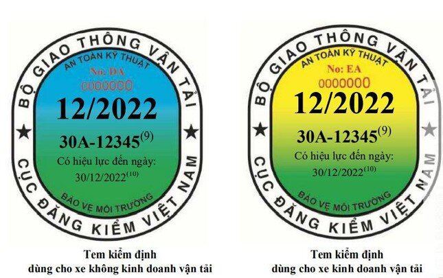 Mẫu tem kiểm định được áp dụng từ 1/10/2021.