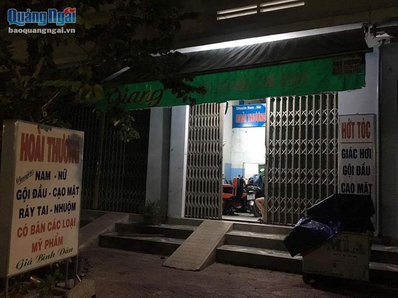 Quán gội đầu Hoài Thương, ở phường Nghĩa Chánh, TP.Quảng Ngãi- nơi 2 tài xế lái xe liên tỉnh vào gội đầu.