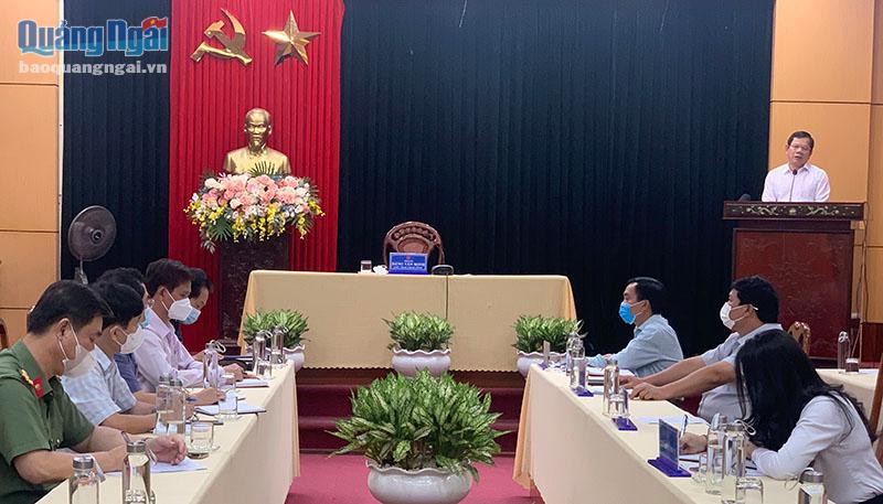 Chủ tịch UBND tỉnh Đặng Văn Minh phát biểu chỉ đạo tại cuộc họp ban Chỉ đạo phòng, chống dịch Covid-19 tỉnh. Ảnh TL