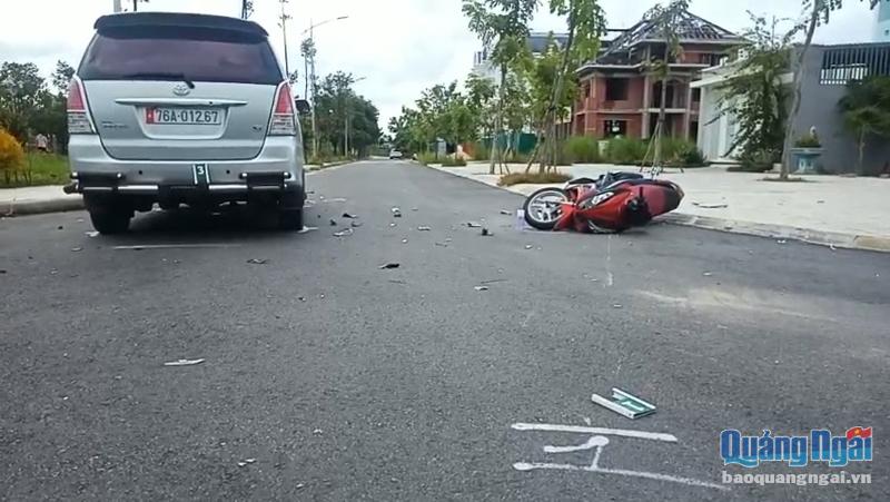  Hiện trường vụ tai nạn giao thông. 