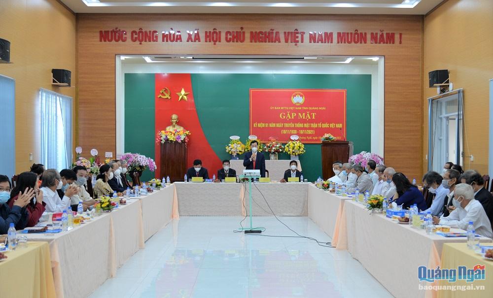 Quang cảnh buổi gặp mặt nhân kỷ niệm 91 năm Ngày truyền thống MTTQ Việt Nam