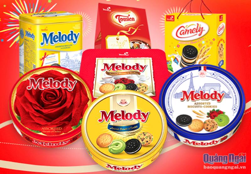  Dòng sản phẩm Melody được Nhà máy bánh kẹo Biscafun tung ra thị trường dịp Tết này. Ảnh: V.Yến