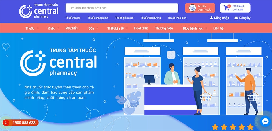 Trang Website Trungtamthuoc.com của Central Pharmacy