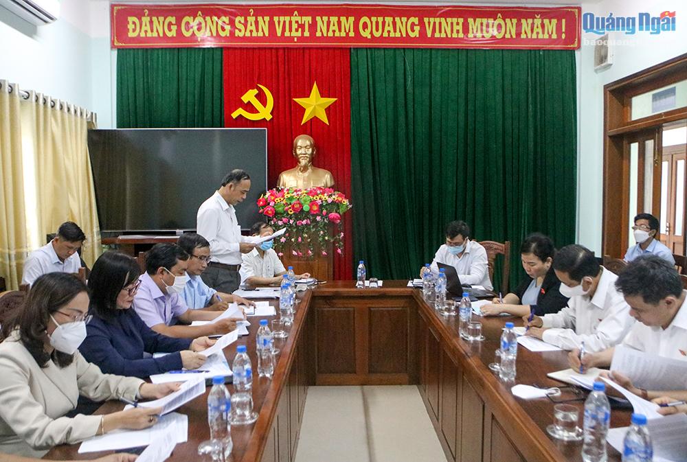 Ủy ban Xã hội của Quốc hội làm việc tại huyện Sơn Tịnh