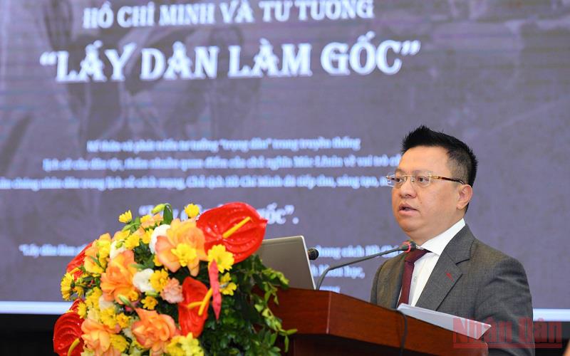 Đồng chí Lê Quốc Minh phát biểu tại lễ khai trương Trang thông tin. (Ảnh: THÀNH ĐẠT)