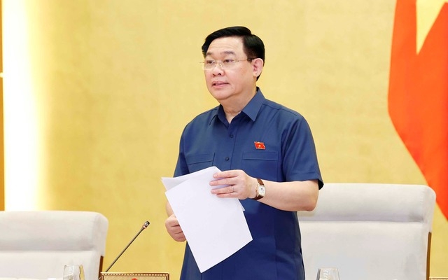 Chủ tịch Quốc hội Vương Đình Huệ phát biểu bế mạc phiên họp - Ảnh: VGP/Nguyễn Hoàng