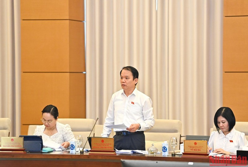 Chủ nhiệm Ủy ban Pháp luật Hoàng Thanh Tùng phát biểu ý kiến tại phiên họp. (Ảnh: Duy Linh)