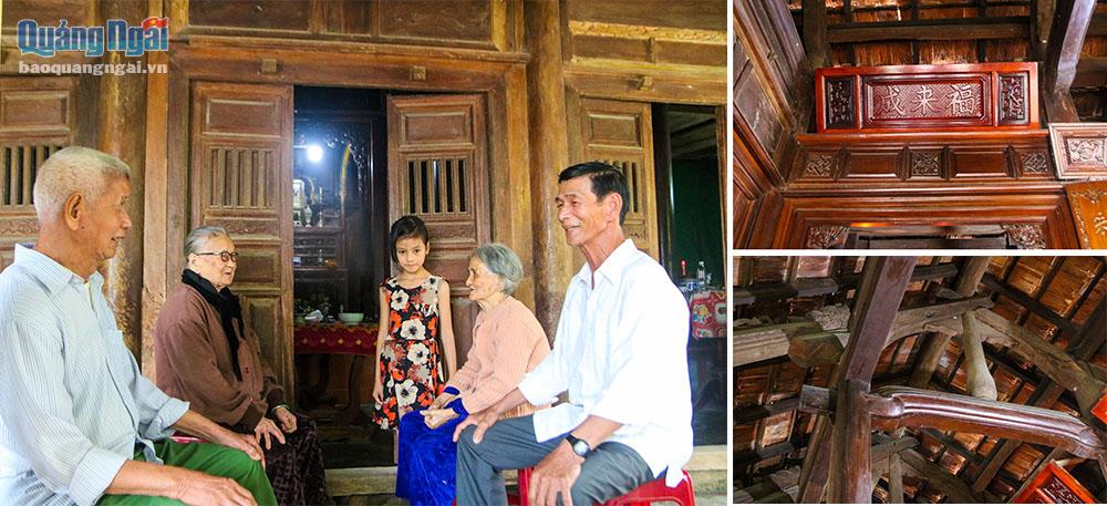 Ngôi nhà cổ của bà Tạ Thị Xuân (94 tuổi) ở khu phố 4, thị trấn Châu Ổ (Bình Sơn) do các cụ để lại đến nay đã có tuổi đời gần 200 năm. Dẫu vậy, ngôi nhà vẫn còn giữ nguyên dạng kết cấu, chạm khắc từ xưa.