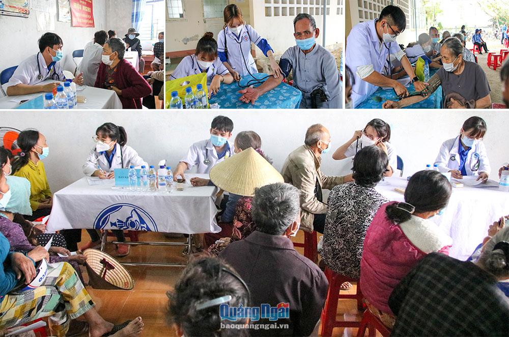 Tư vấn, khám bệnh và phát thuốc miễn phí cho 200 người dân tại xã Bình Chương (Bình Sơn).
