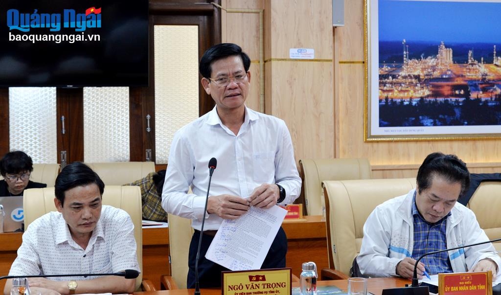 Bí thư Thành ủy Quảng Ngãi Ngô Văn Trọng phát biểu ý kiến tại hội nghị.