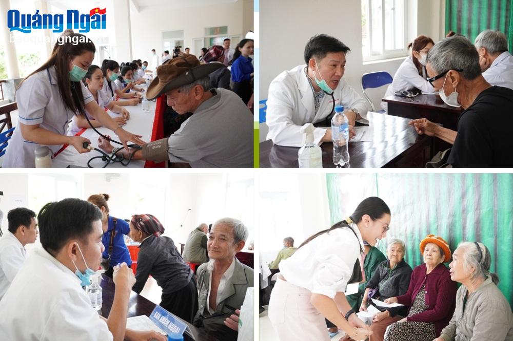 Đội ngũ thầy thuốc Đà Nẵng khám bệnh, cấp phát thuốc miễn phí cho người dân có hoàn cảnh khó khăn trên địa bàn huyện Ba Tơ. 