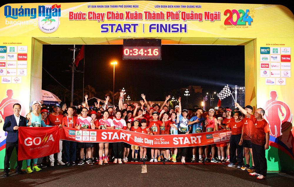 Các vận động viên tham gia Giải Bước chạy chào Xuân thành phố Quảng Ngãi đầu năm 2024.