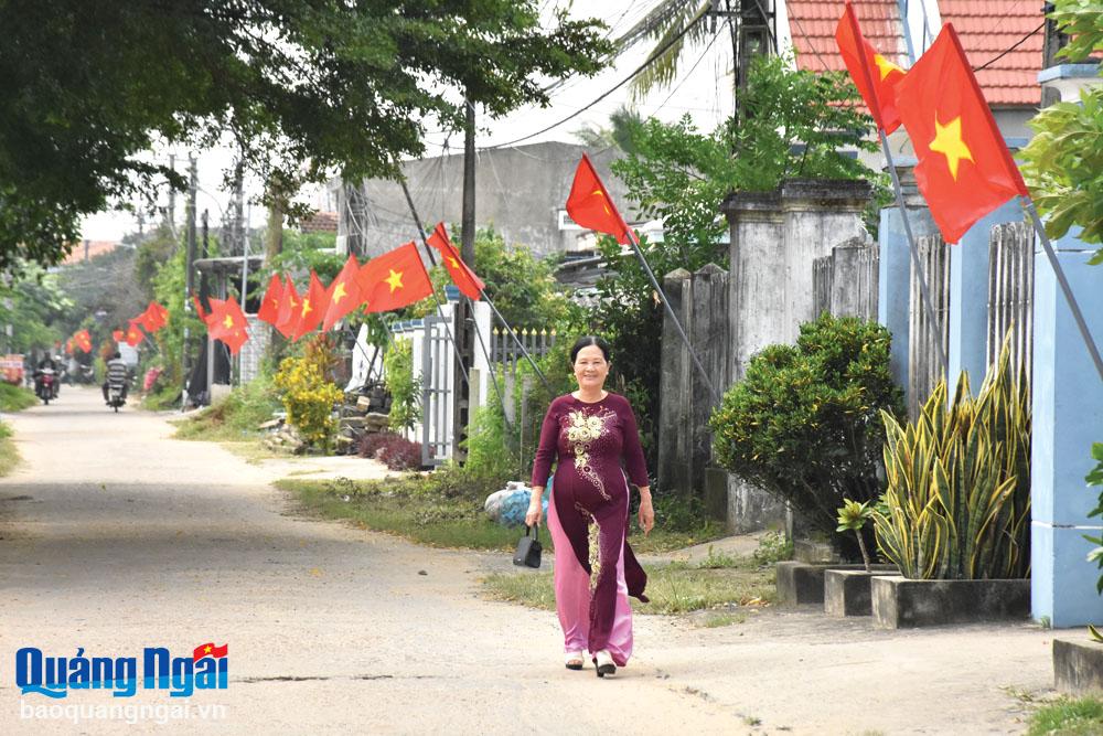 Đường giao thông khang trang tại xã nông thôn mới nâng cao Tịnh Khê (TP.Quảng Ngãi).	