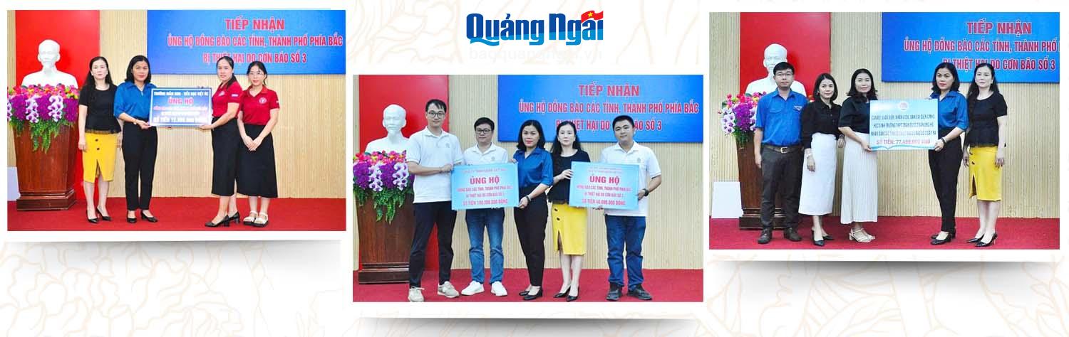 Ủy ban MTTQ Việt Nam tỉnh tiếp nhận ủng hộ của các cơ quan, đơn vị, doanh nghiệp đến đồng bào các tỉnh, thành phố phía bắc bị thiệt hại do cơn bão số 3. 