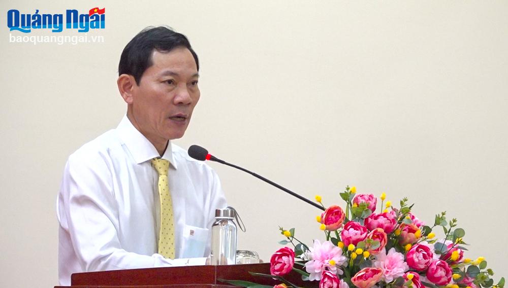 Trưởng ban Dân vận Tỉnh ủy, Chủ tịch Ủy ban MTTQ Việt Nam tỉnh Võ Thanh An phát biểu kết luận hội nghị.