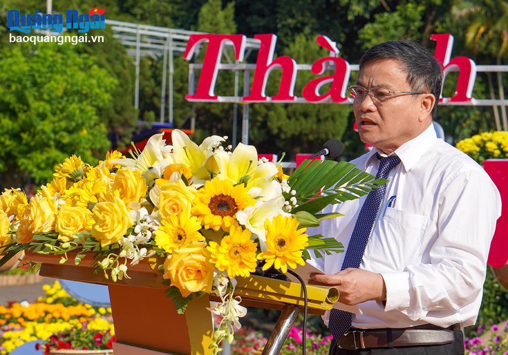 Phó Chủ tịch UBND TP.Quảng Ngãi Nguyễn Văn Anh phát biểu tại lễ khai mạc.