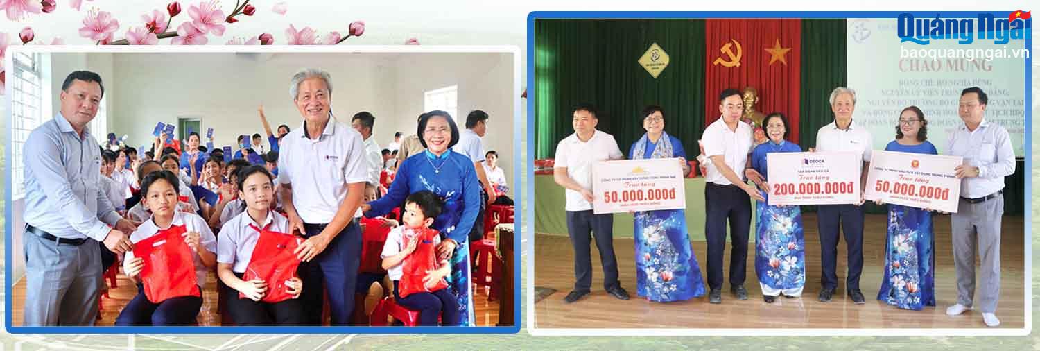 Lãnh đạo Tập đoàn Đèo Cả thăm và trao quà Tết cho học sinh Trung tâm Nuôi dạy trẻ khuyết tật Võ Hồng Sơn (Nghĩa Hành).
